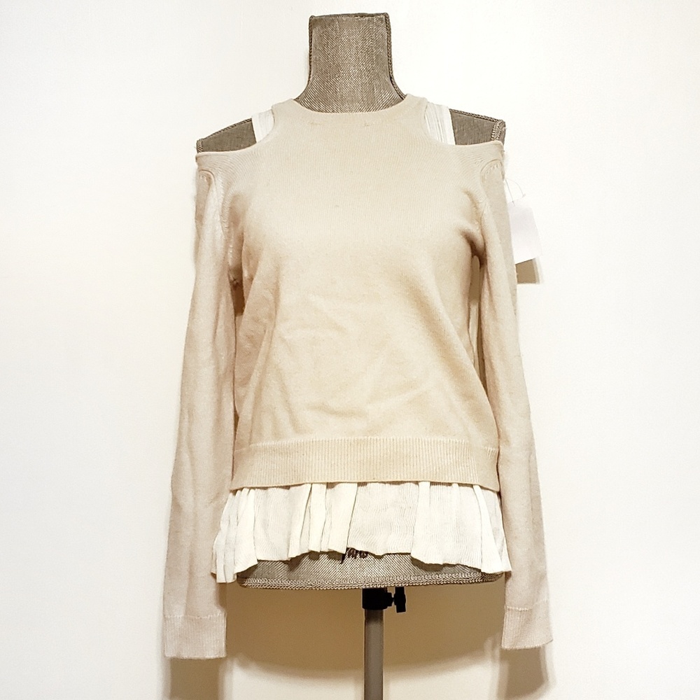 NEW Derek Lam 10 Crosby Layered Cream Sweater - Picture 4 of 7